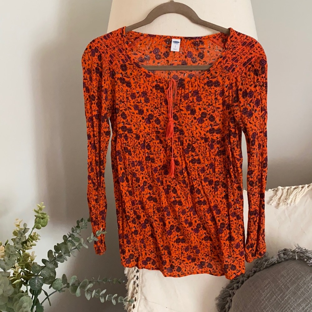 Floral Orange Blouse